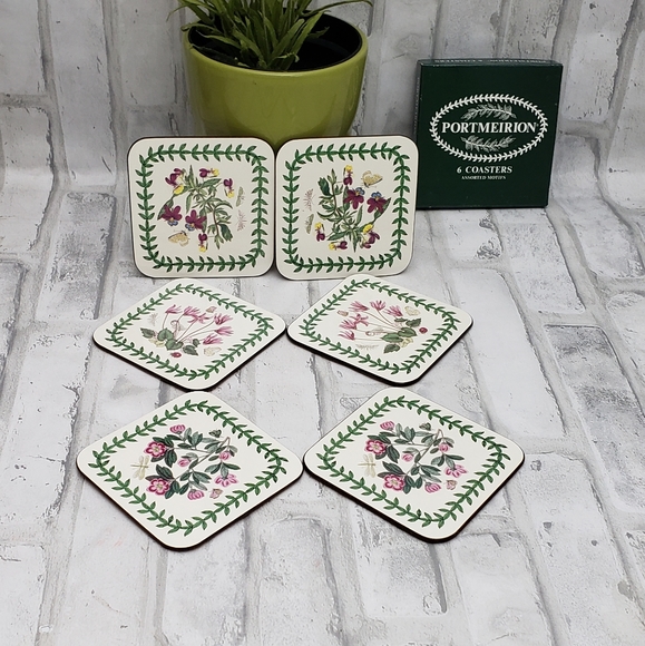 Sottobicchieri Portmeirion Pimpernel - Set 6 Motivi Botanici, Sughero, Resistente Al Calore - Foto 5